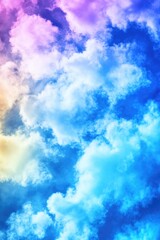 Poster - A cloudy sky with floating clouds, great for weather or nature backgrounds