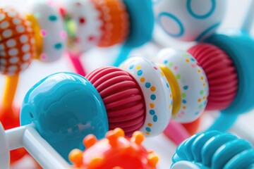 Poster - Toothbrushes arranged closely together, focus on the bristles and handles
