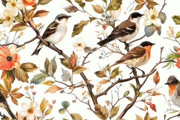 Poster - A group of birds sit atop a tree, enjoying the view