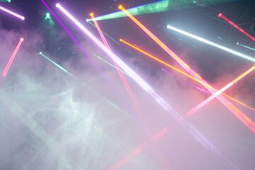 Poster - A collection of lights suspended in mid-air, suitable for use in scenes involving technology, innovation or futuristic settings