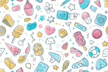 Poster - Colorful array of sweets on display, ideal for advertising or promotional use