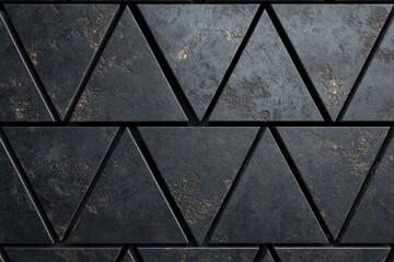 Poster - Close-up view of a metal surface featuring triangles