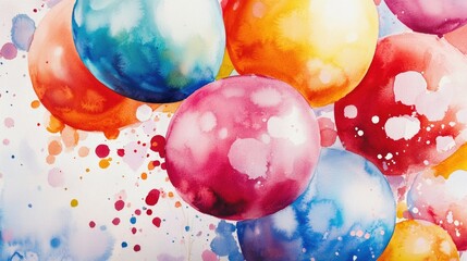 Aufkleber - A bunch of colorful balloons in various shapes and sizes