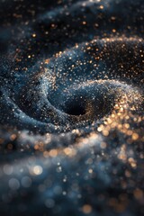 Poster - A close-up view of a black hole in the clear blue sky