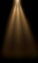 Wall Mural - orange spotlight effect or crepuscular rays isolated on black background
