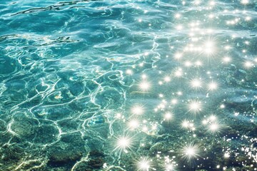 Poster - A serene lake with sunlight reflecting off the calm surface, suitable for travel or nature-inspired uses