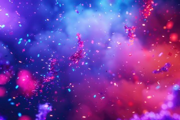 Poster - Colorful confetti falling from above, perfect for celebrating any occasion