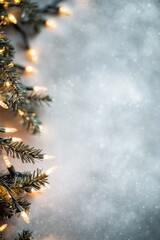 Poster - A close-up view of a decorated Christmas tree with lights, ideal for holiday-themed projects