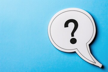 Aufkleber - A question mark in a speech bubble on a blue background, ideal for illustrations and designs related to communication, inquiry, and curiosity