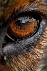 Aufkleber - A detailed view of a dog's eye showing the pupil and surrounding features