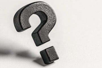 Aufkleber - A simple design featuring a black question mark on a white background, suitable for use in educational or office settings
