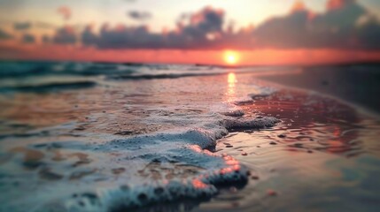 Poster - A serene scene of the sunset over the ocean, perfect for a calm atmosphere