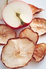 Poster - Freshly sliced apples arranged on a white plate, perfect for a healthy snack or breakfast