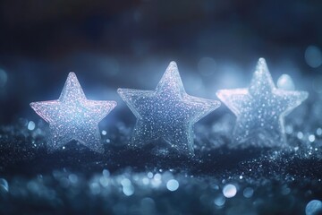 Poster - A group of three stars sitting on a table, ready for use in various designs and concepts