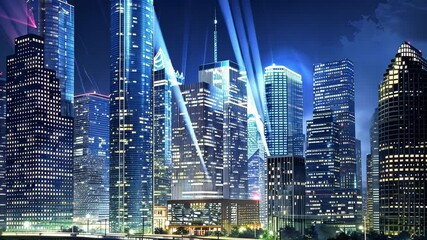 Poster - a captivating view of the houston skyline, showcasing its vibrant energy and spirit, visualize the e