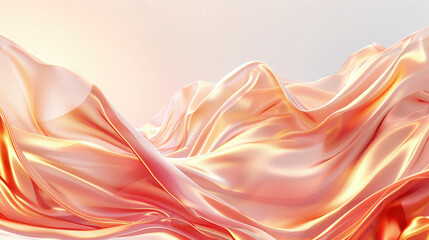 Poster - Rippling silky textures in warm, luminous tones evoke softness and elegance, capturing fluidity and light movement.