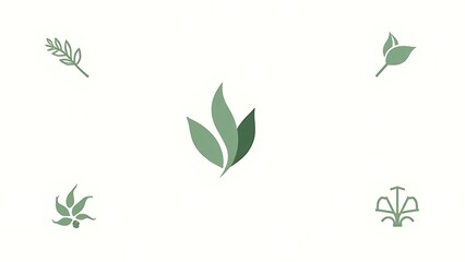 Poster - Natural logo set featuring modern design elements suitable for branding, corporate identity, packaging, and business cards needs creation.