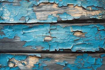 Wall Mural - Distressed Paint Peeling from Wooden Surface