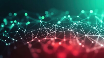 Aufkleber - Abstract digital network visualization with glowing nodes and connections.