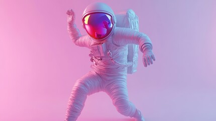 Poster - A stylized astronaut in a vibrant, colorful background, showcasing space exploration themes.