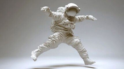 Poster - A stylized astronaut figure in a dynamic pose, emphasizing space exploration and adventure.