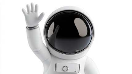 Aufkleber - A friendly astronaut waving, symbolizing exploration and curiosity in space.