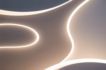 Poster - Contemporary Abstract Light Background Featuring Fluid Curves and Wavy Patterns