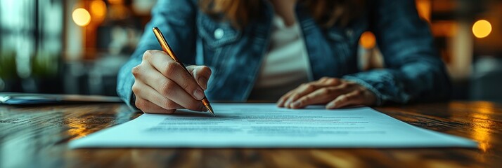 Aufkleber - A Close-Up of a Hand Signing a Document with a Pen