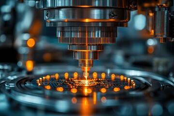 Aufkleber - Precision Machine Tool Over a Circuit Board