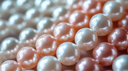 Poster - Close-up of a Strand of White and Pink Pearls
