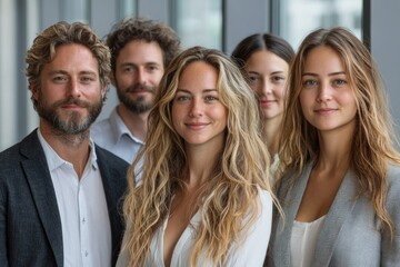 Poster - A Group of Four Professionals Standing Close Together