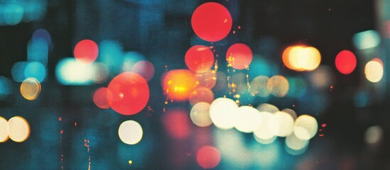 Poster - Abstract Blurred City Lights Through a Windowpane
