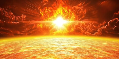 Poster - Fiery Explosion and Glowing Horizon