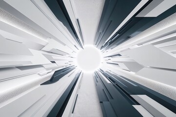 Poster - Futuristic Abstract White Background Design with Modern Shapes and Textures