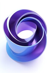 Poster - Abstract purple and blue 3D geometric shape with a center hole.
