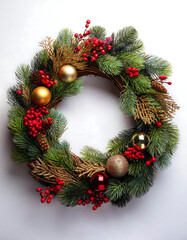 Wall Mural - christmas wreaths often depicted collection isolated clean white background photography purposes easily