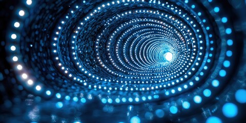 Poster - Abstract Blue and White Light Tunnel