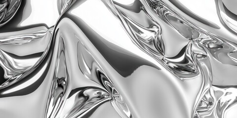 Poster - Abstract Metallic Surface with Wrinkles and Reflections