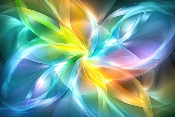 Poster - Abstract Swirling Pattern of Colorful, Glowing, Transparent Shapes