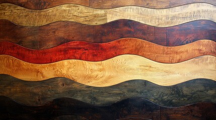 Poster - Wavy Wooden Panel with Varied Grain and Color