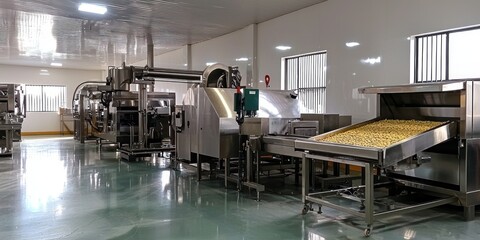 Poster - Industrial Food Processing Line with Conveyors and Metal Components