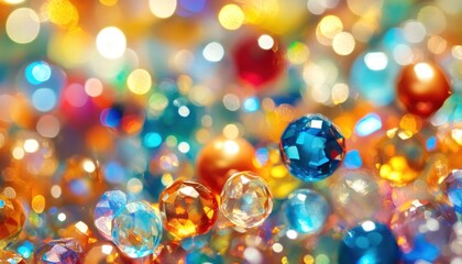 Aufkleber - Colorful Gemstones and Bokeh Lights