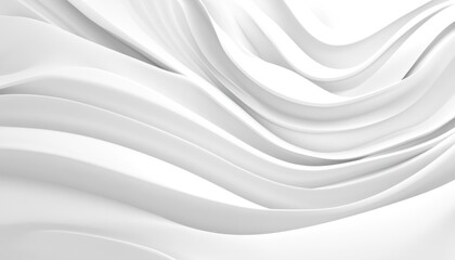 Aufkleber - Abstract White Wavy Surface with Curved Lines and Smooth Textures