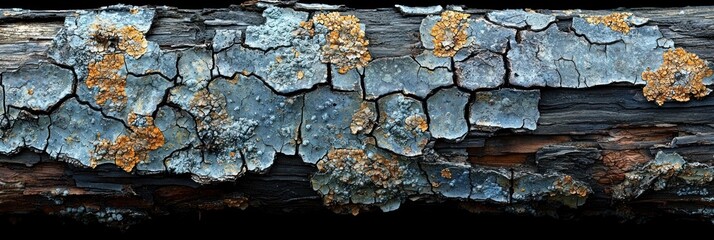 Aufkleber - Close-up of a tree bark with lichen and peeling paint