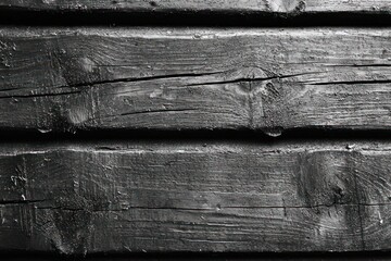Aufkleber - Close-up of weathered, dark wooden planks with visible grain patterns.