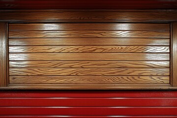 Poster - Wooden Panel with Red Background