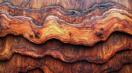 Aufkleber - Abstract Wood Grain Pattern with Layered Wavy Textures