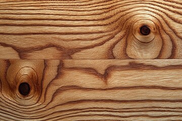 Poster - Close-up of Knots and Grain Pattern in Wood