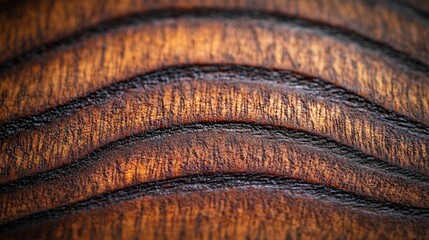 Poster - Close-up of Wood Grain with Curved Lines and Texture