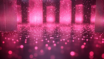Poster - Abstract Pink Background with Glowing Lights and Defocused Shapes